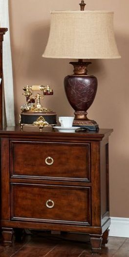New Classic® Home Furnishings Tamarack 4-Piece Brown Cherry Queen Bedroom Set with Nightstand-1