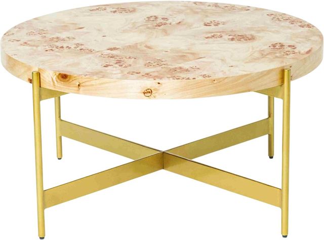 LR Home Brown Coffee Table with Gold Base-1