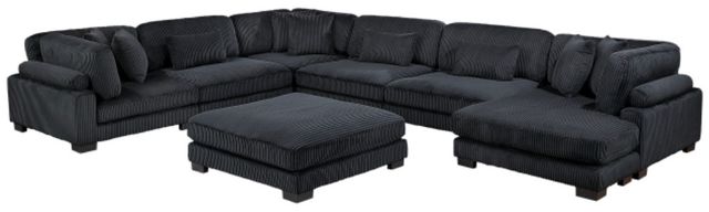 Homelegance® Traverse 7-Piece Black Modular Sectional with Reversible Chaise and Ottoman-2
