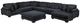 Homelegance® Traverse 7-Piece Black Modular Sectional with Reversible Chaise and Ottoman-2