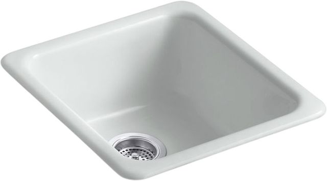 KOHLER® Iron/Tones® Ice Gray 17" Top/Undermount Single-Bowl Bar Sink-0