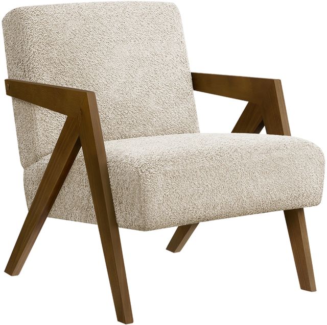 Monarch Specialties Inc. Brown Walnut/Cream 30" Accent Chair-0