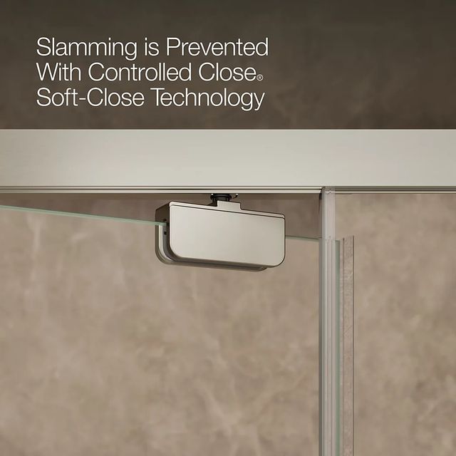 KOHLER Statement™ Anodized Brushed Nickel 76" x 42" - 48" Pivot Shower Door with Controlled Close®-4