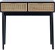 A & B Home Black Console Table with Two Rattan Drawers -1