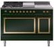Ilve® Nostalgie II Noblesse 48'' Emerald Green Pro Style Dual Fuel Range with Brass Trim-0