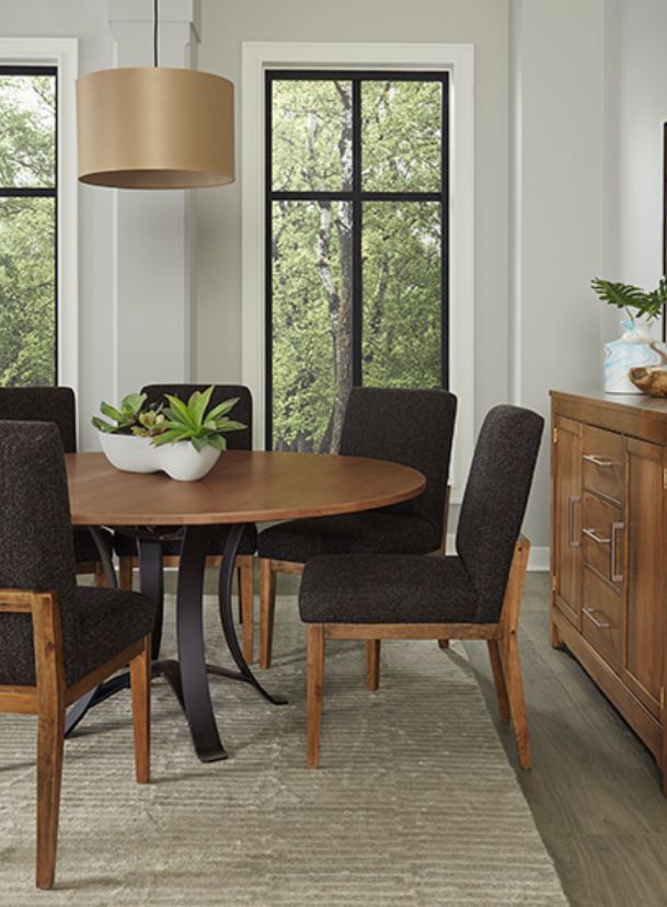 LM Co Home By Vaughan-Bassett Crafted Cherry by Ben & Erin Napier Black/Medium Cherry Upholstered Side Chair-3