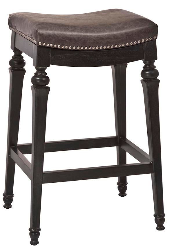 HH2 Home Vetrina Black/Gold Rub Counter Stool-0
