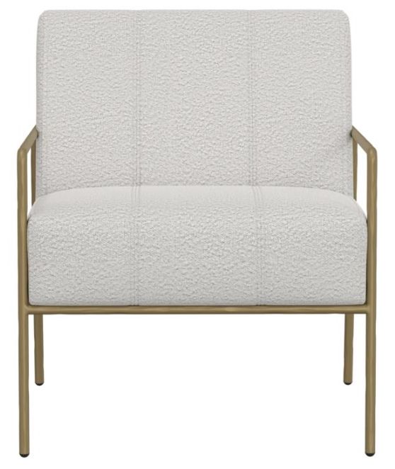 International Furniture Direct Aragon Beige/Blacksmithing Gold Accent Chair-1