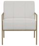 International Furniture Direct Aragon Beige/Blacksmithing Gold Accent Chair-1