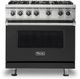 Viking® 5 Series 36" Cast Black Pro Style Natural Gas Range-0