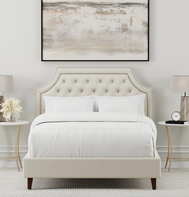 Parker House® Jasmine Champagne Queen Upholstered Panel Bed-1