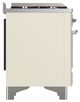 Ilve® Majestic III 36" Antique White Pro Style Dual Fuel Liquid Propane Range with Triple Glass Door and Chrome Trim-4