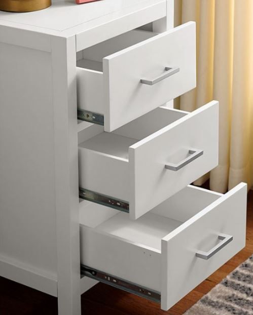 Furniture of America® Cassidy White Twin Loft Bed with Drawers-3