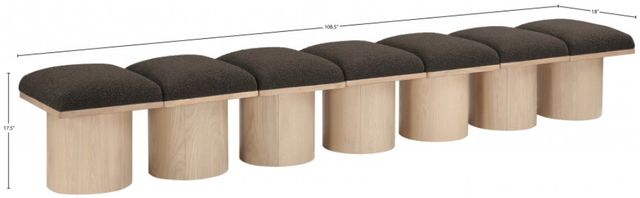 Meridian Furniture Pavilion 7-Piece Brown/Natural 109" Modular Bench Set-2