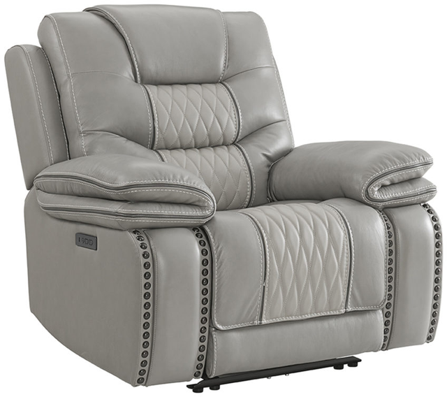Intercon Cody Light Gray Dual-Power Recliner-0