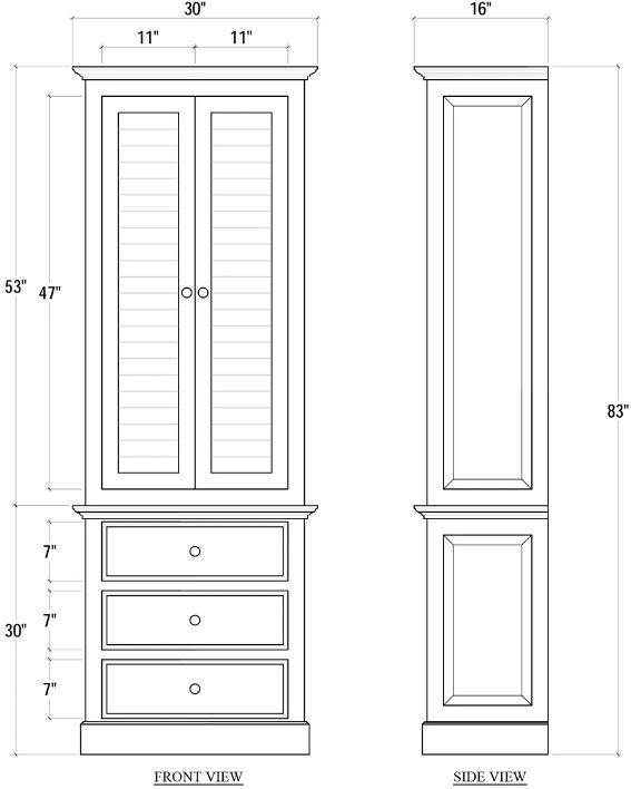 Bramble Customizable Cottage Tall Shutter Cabinet-1