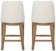 Linon Torres 2-Piece Cream/Natural Brown Upholstered Counter Stool Set-4