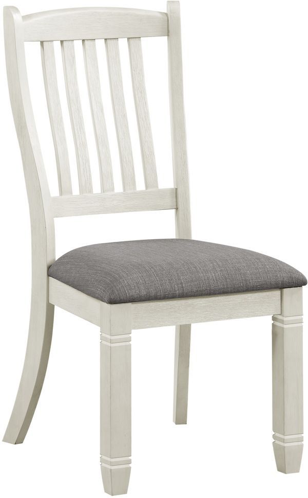 Mazin Furniture Granby Antique White/Gray Dining Room Side Chair-0