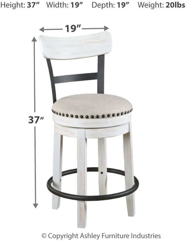 Signature Design by Ashley® Valebeck White Swivel Barstool-2
