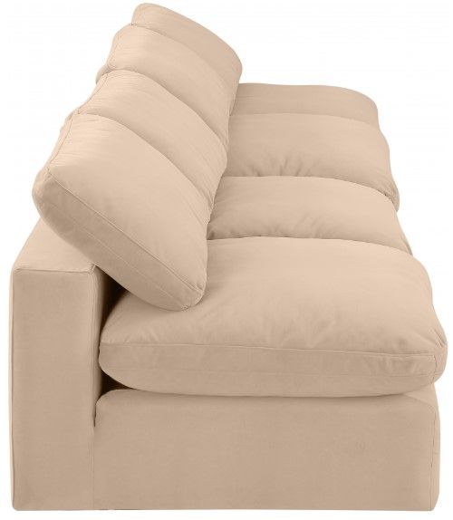 Meridian Furniture Comfy 4-Piece Beige Velvet Armless Sofa-2