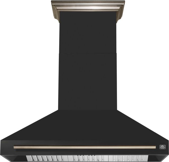 FORNO® Aria Series Alta Qualita 48" Black Wall Mounted Range Hood  -0
