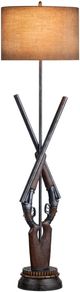 Crestview Collection Double Barrel Brown Floor Lamp-1
