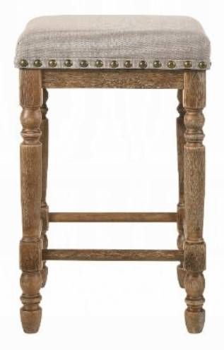 ACME Furniture Farsiris 2-Piece Beige/Weathered Oak Counter Stool Set-1