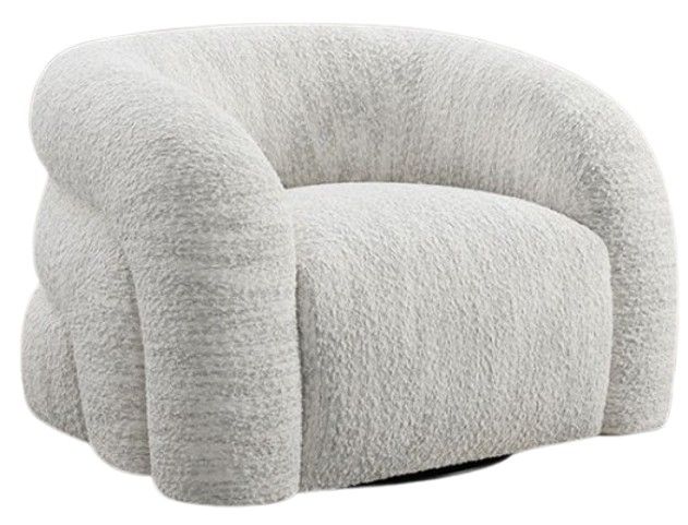 Furniture of America® Freja Cotton White Swivel Chair-0