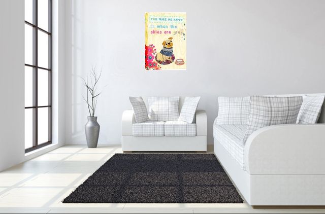 Classy Living Pug in Sweater Sunshine Collage Wall Art-1