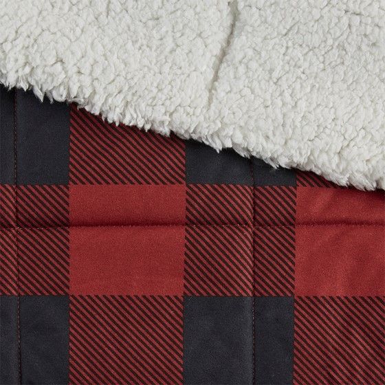 Olliix by Woolrich Linden Red Oversized Softspun Down Alternative Throw-1