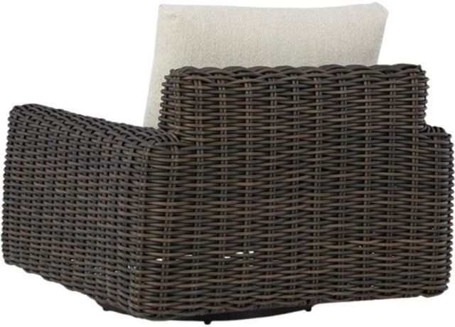 Signature Design by Ashley® Kimora Beige/Dark Brown Nuvella/Wicker Outdoor Swivel Lounge Chair-3