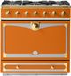La Cornue CornuFé 90 Albertine 36" Quintessential Orange Pro Style Dual Fuel Range with Brushed Brass Trim-0