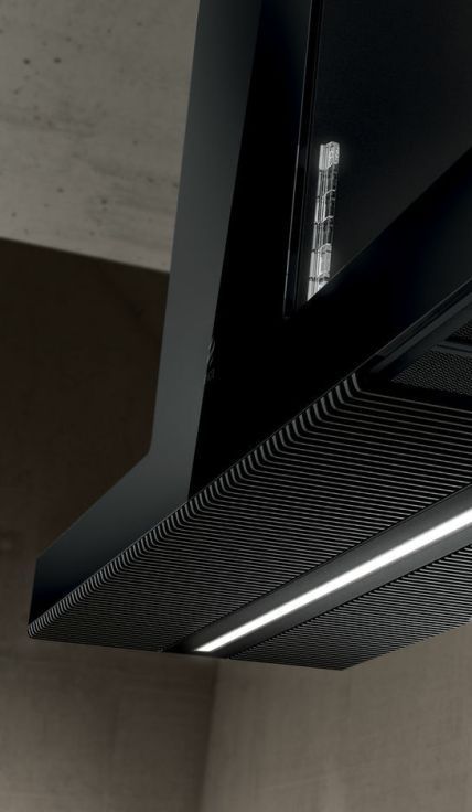 Elica Iconic Series Haiku Island 48" Black Glass Island Range Hood-3