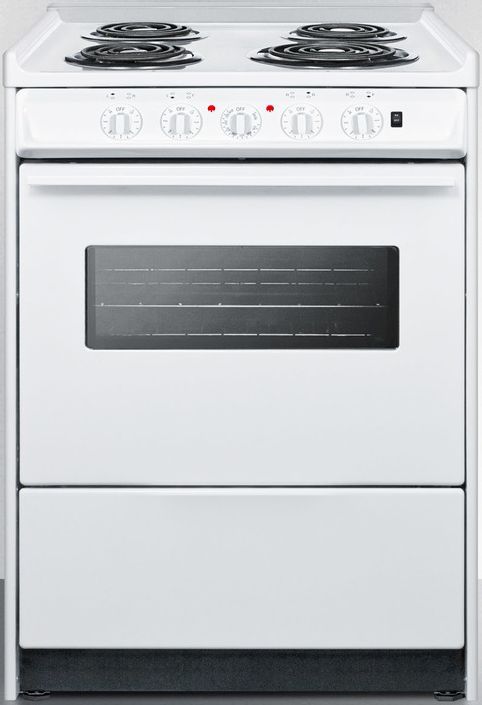Summit® 24" White Slide in Electric Range-0