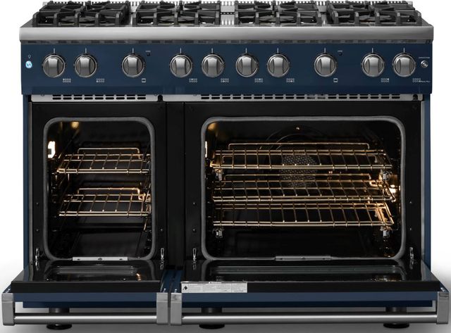 Viking® 5 Series 48" Slate Blue Pro Style Gas (NG) Range with Polished Chrome Trim-1