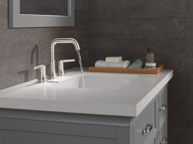 Delta Trinsic® Stainless 2-Handle Lever Widespread Bathroom Faucet-1