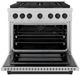 ZLINE Autograph Edition 36" Satin Stainless Steel Pro Style Gas Range with 6 Burner Cooktop and Matte Black Accents-1