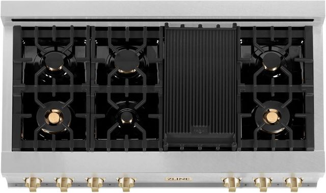ZLINE Autograph Edition 48" Satin Stainless Steel Gas Rangetop-3