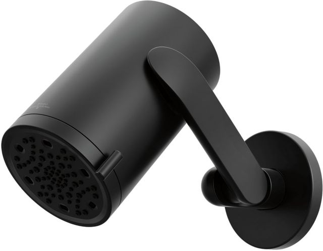 Brizo Roccesco™ Matte Black 2.5 GPM Multi-Function Sconce Wall Mount Shower Head with Jointed Shower Arm and Flange-0