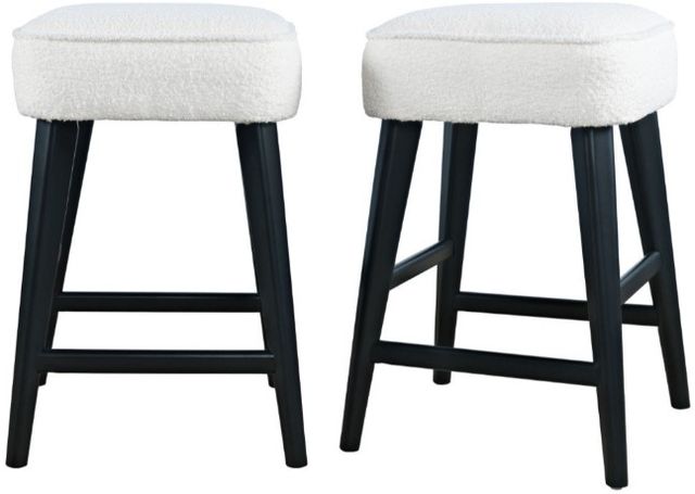 Jofran Inc. Urban Archive Wes Black/White Upholstered Backless Counter Stool-2