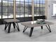 Mazin Furniture Carrie Brown Coffee Table with Black Hairpin Metal Legs -1