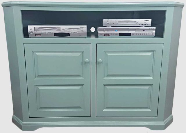 American Heartland Manufacturing Poplar 57" Tall Curve Corner TV Stand-1