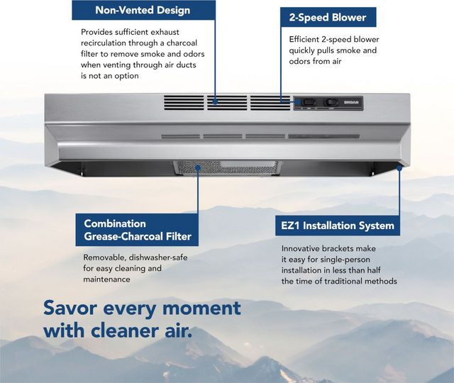 Broan® 30" Stainless Steel Under Cabinet Range Hood-3