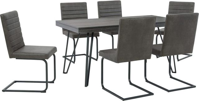 Signature Design by Ashley® Strumford Gray Dining Table with Black Metal Frames-4