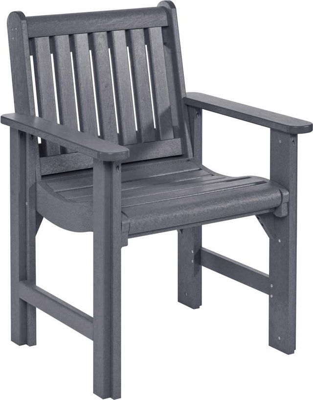 C.R. Plastic Generation Line Slate Grey Dining Arm Chair-0