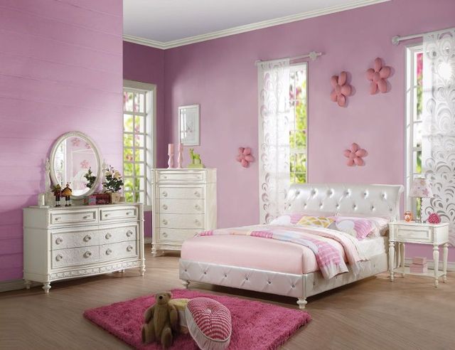 ACME Furniture Dorothy Ivory/Pearl White Full Panel Bed-1