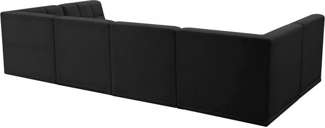 Meridian Furniture Relax 6-Piece Black Velvet Modular Sectional Set-1