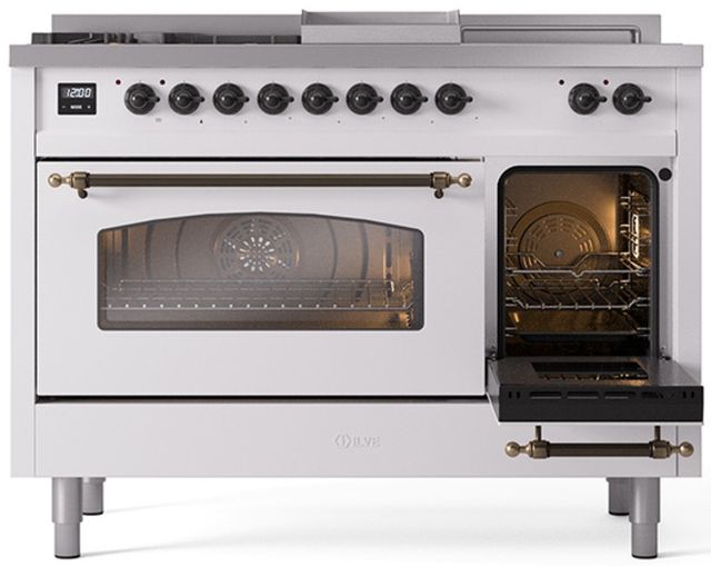 Ilve® Nostalgie II Series 48" Custom RAL Color Pro Style Dual Fuel Range-3