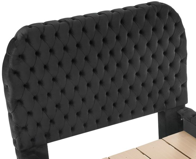 Crown Mark Natalia Black King Upholstered Panel Bed with Fireplace and  TV Lift-3