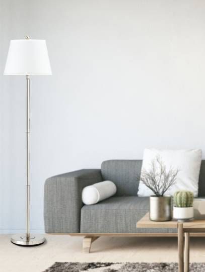 Cal® Lighting & Accessories Andros Brushed Steel Floor Lamp-2